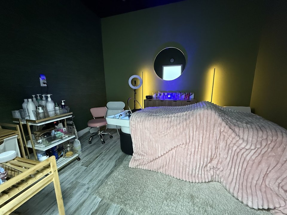 Hair coloring area with modern tools